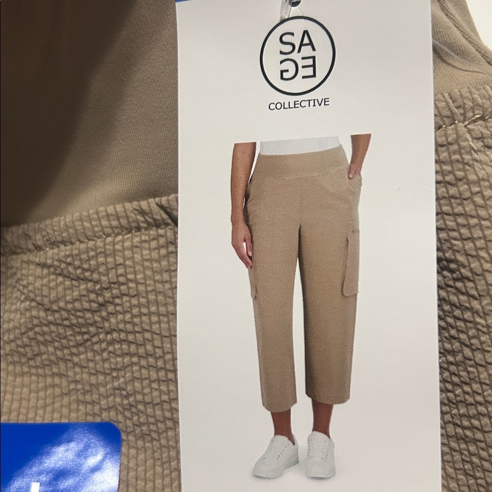 Sage Collective Tan Cargo Capri Pants M, L, XL NWT
